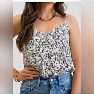 NWOT Mine Anthropology Monochrome Polka Dotted Camisole